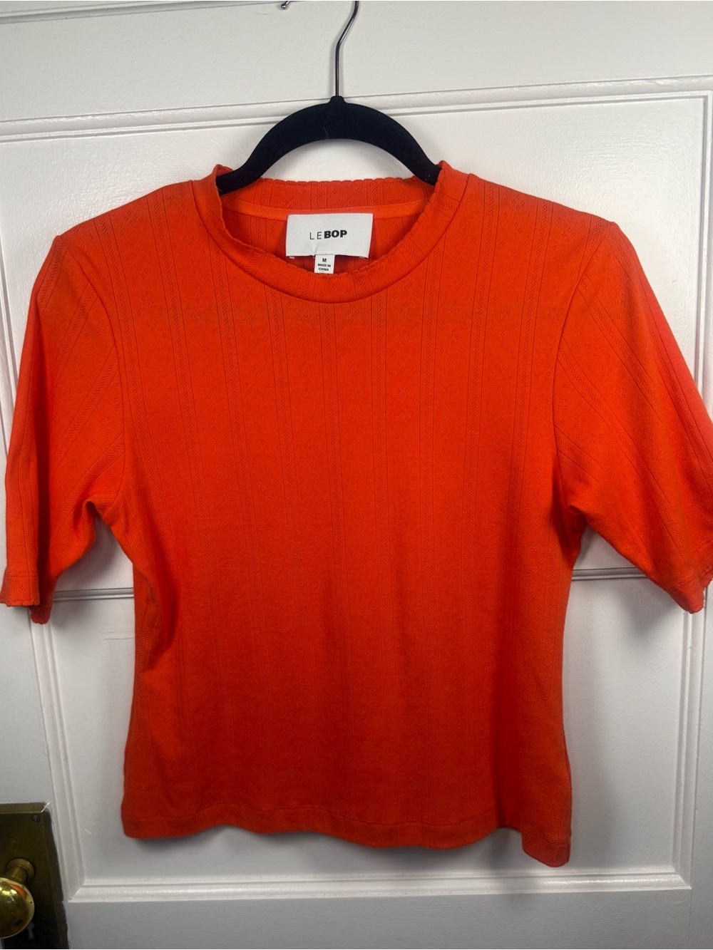 LeBop Ada Pointelle Tee Tomato in Red